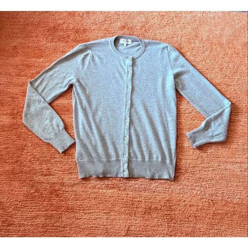 Bianco & Blu Cashmere Blend Cardigan Size M Italy Soft Knit Button Front